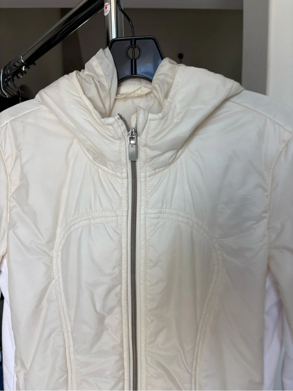 lululemon athletica Cream Hooded Bomber Jacket
